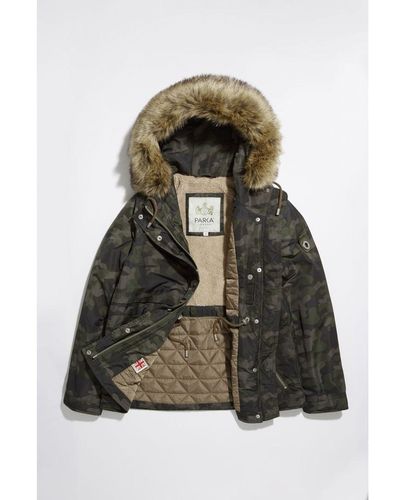 Parka London Wanderer Short-length Faux Fur Jacket - Green