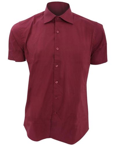 Sol's Broadway Short Sleeve Fitted Work Shirt (medium Bourgondië) - Rood