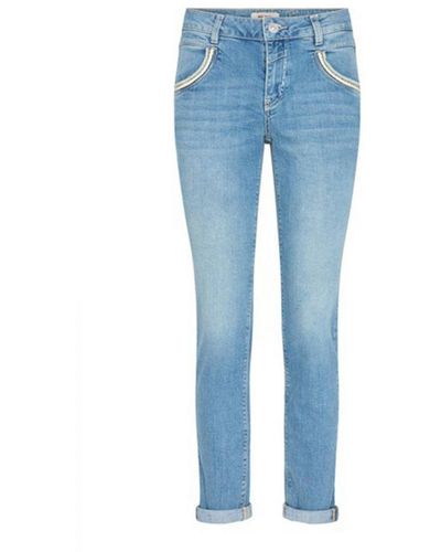Mos Mosh High Waist Skinny Jeans Naomi Sansa Light Blue Denim - Blauw