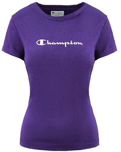 Champion Logo T-Shirt Cotton - Purple