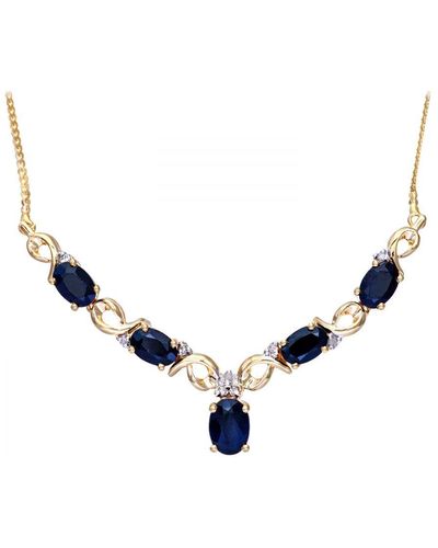 DIAMANT L'ÉTERNEL 9Ct Diamond And Sapphire Ladies Necklace - Natural