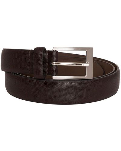 Barneys Originals Faux Leather Belt Imitation Leather - Brown