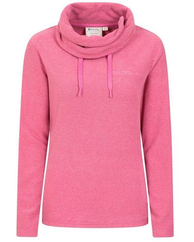 Mountain Warehouse Ladies Hebridean Cowl Neck Fleece Top (Dark) - Pink