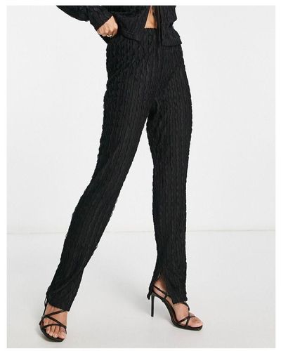 Lola May Textured Trousers Co-Ord - Black