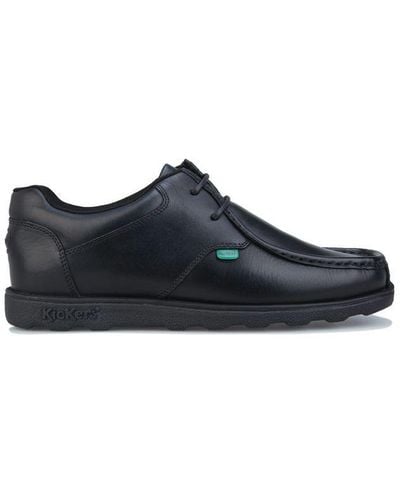 Kickers Fragma Lace Shoe In Black By Leather