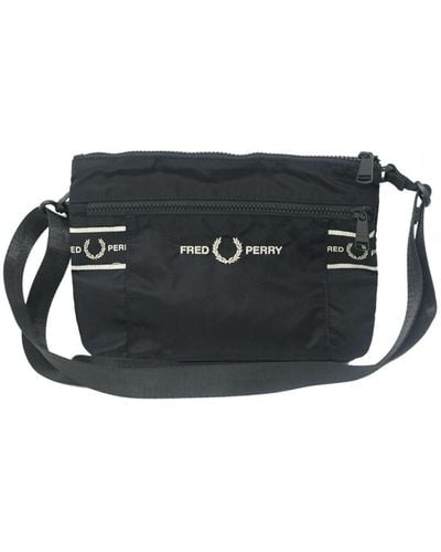 Fred Perry Graphic Tape Black Satchel