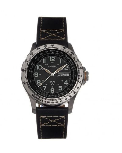 Axwell Blazer Horloge Met Leren Band - Zwart