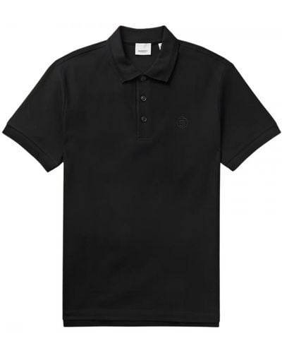 Burberry Branded Circle Logo Black Polo Shirt - Zwart