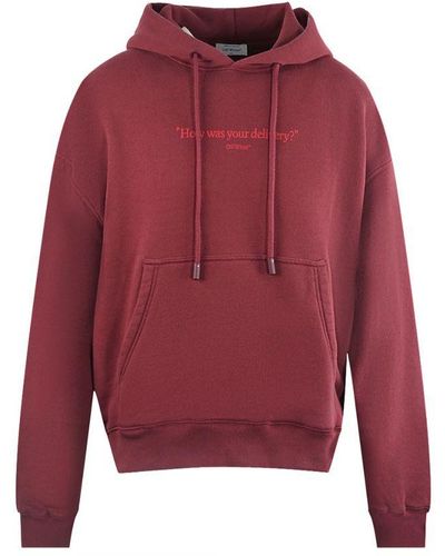 Off-White c/o Virgil Abloh How Was Your Delivery Dark Red Skate Hoodie - Rood