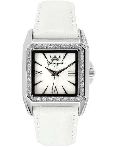 Yonger & Bresson And Bresson Watch With Diamonds Leather - White
