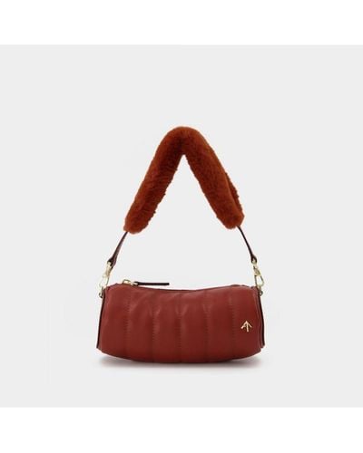 MANU Atelier Mini Padded Cylinder Leather - Red