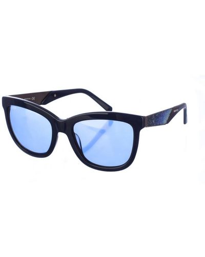 Swarovski Acetaat Zonnebril Met Ovale Vorm Sk0125s - Blauw