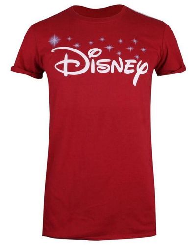Disney Ladies Logo T-Shirt (Cardinal) Cotton - Red