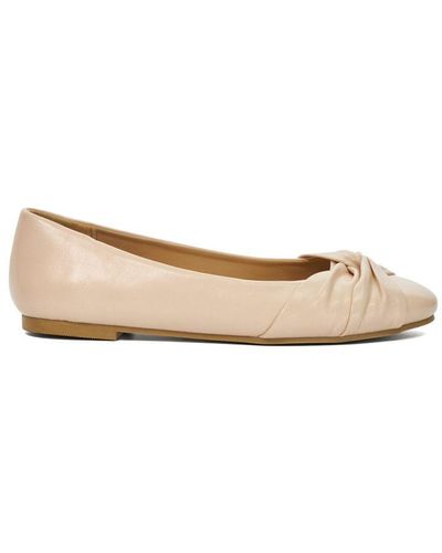 Dune Ladies Hazed - Ruched Ballet Flats - Natural