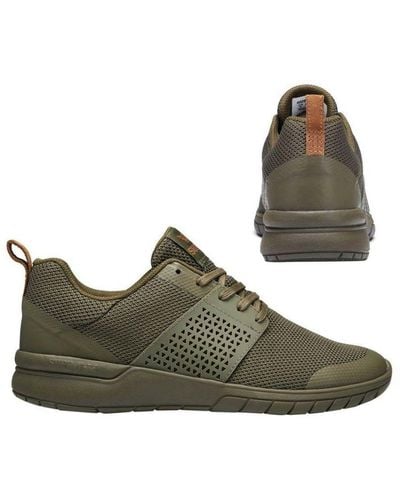 Supra Scissor Lace Up Casual Running Trainers Olive 05669 365 B35b Mesh - Green