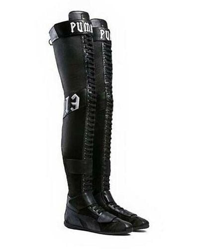 PUMA X Fenty Over The Knee Satin Boots - Black