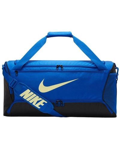 Nike Brasilia Swoosh Training 60L Duffle Bag (Hyper Royal//Citron Tint) - Blue