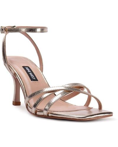 Nine West S 'erata' Gold Strappy Dress Sandal Rubber - Pink