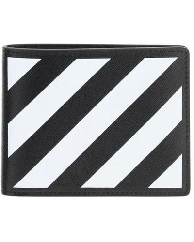 Off-White c/o Virgil Abloh Off- Binder Diagonal Stripe Printed Bifold Wallet - White