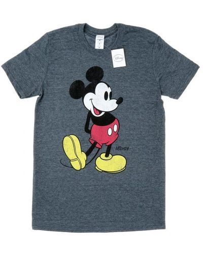 Disney Mickey Mouse Classic Kick T-Shirt (Dark Heather) - Blue