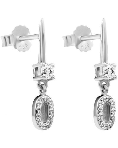 Orphelia 'Lily' 925 Sterling Drop Earrings - White