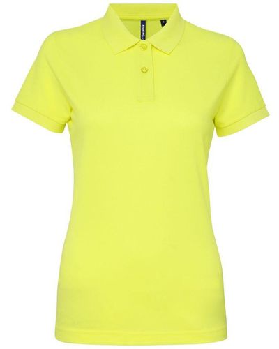 Asquith & Fox Ladies Short Sleeve Performance Blend Polo Shirt (Neon) - Yellow
