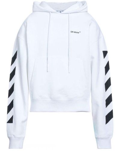 Off-White c/o Virgil Abloh Gebroken Wit Ombb0037c99fle001 0110 Witte Hoodie