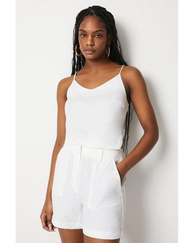 Warehouse Linen Tailored Shorts - White