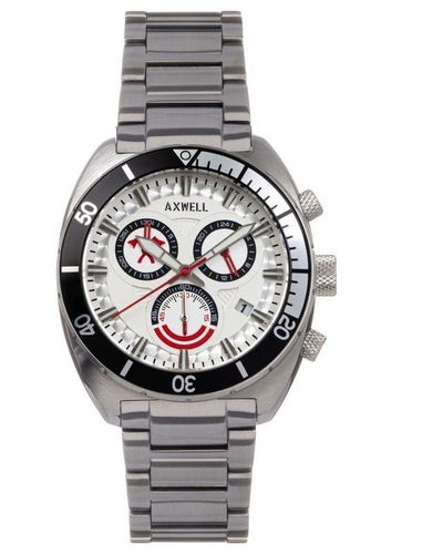 Axwell Minister Chronograph Bracelet Watch W/Date - White