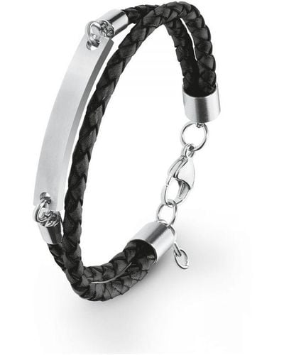 S.oliver Identity Bracelet For , Stainless Steel And Leather - White