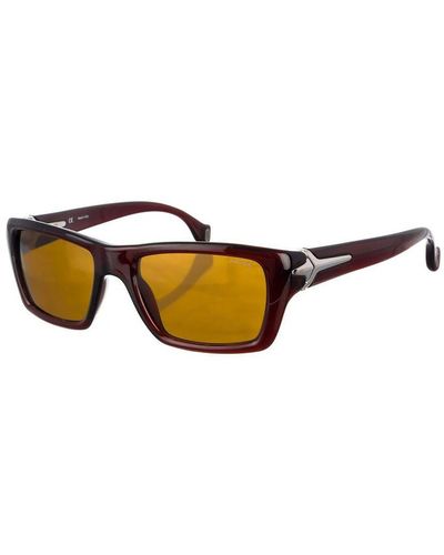 Police Acetate Sunglasses With Rectangular Shape S1711M - Brown