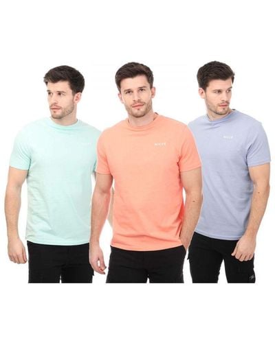 Nicce London Sanderson 3 Pack T-Shirts - Multicolour