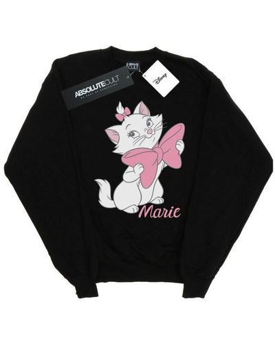 Disney Ladies Aristocats Marie Bow Sweatshirt () - Black