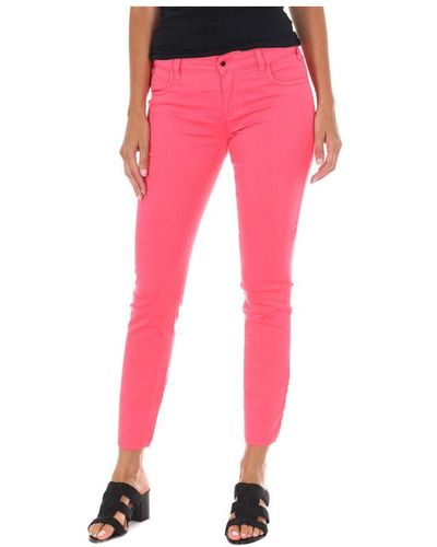 Met Long Denim Trousers Made Of Elastic Fabric 10dbf0525-g291 Woman Cotton - Pink