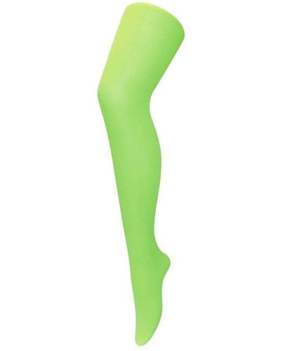 Sock Snob Ladies 40 Denier Bright Coloured Opaque Neon Tights Nylon - Green