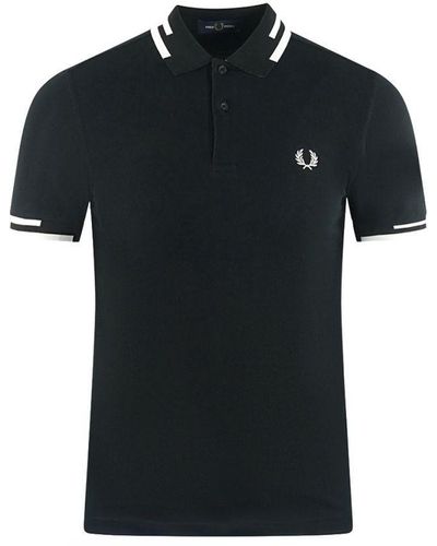 Fred Perry Abstract Collar Black Polo Shirt - Zwart