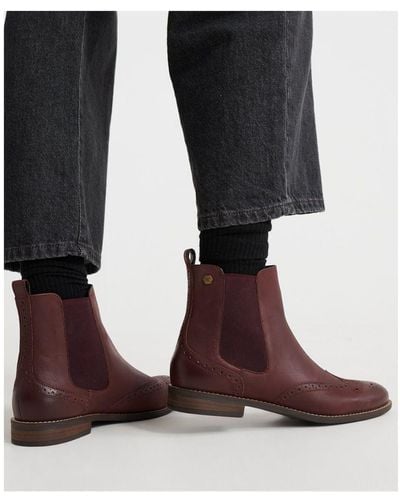 Superdry Millie Brogue Chelsea Boots - Brown