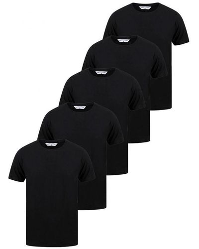Tokyo Laundry Cotton 5-Pack Short Sleeve T-Shirts - Black