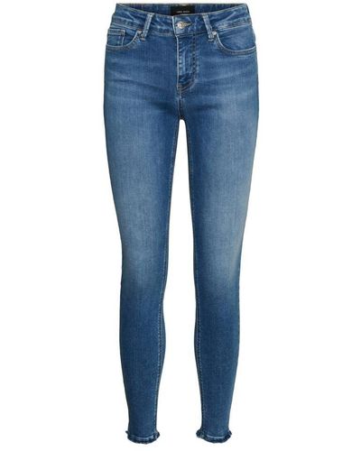 Vero Moda Skinny Jeans Vmpeach Medium Blue Denim - Blauw