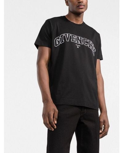 Givenchy Geborduurd T-shirt Met College-logo Zwart