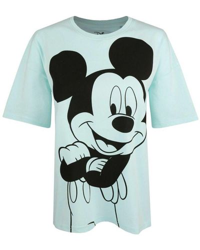 Disney Ladies Stance Mickey Mouse T-Shirt ( Opal/) Cotton - Green