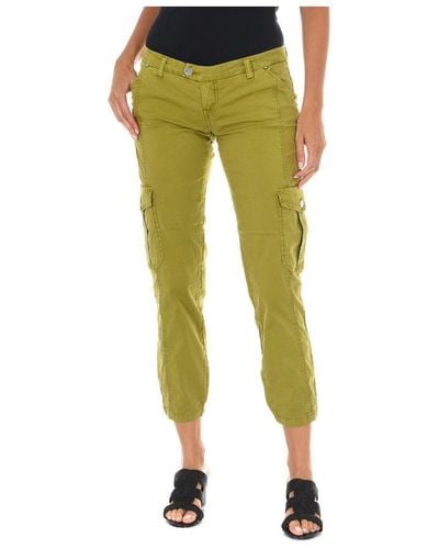 Met Long Trousers With Narrow Cut And Elastic Hems 70dbf0646-r216 Woman Cotton - Green