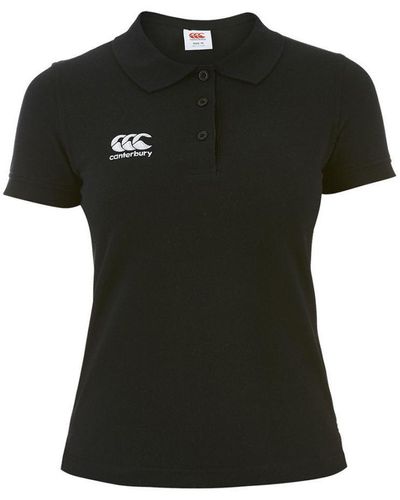 Canterbury Ladies Waimak Ccc Logo Polycotton Polo Shirt - Black
