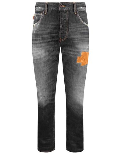 Emporio Armani J06 Slim Fit Distressed Jeans - Grey
