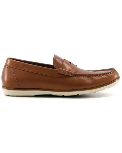 Dune Bali Suede Loafers Leather - Brown