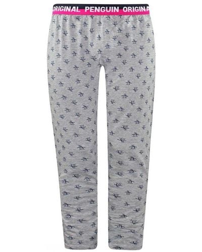 Original Penguin Aop Pete Grey Lounge Pyjamas Bottoms Cotton