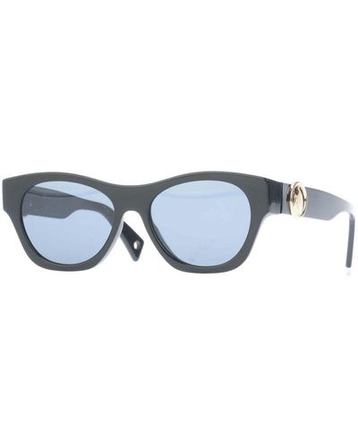 Lanvin Accessoires Moderne Rechthoekige Zonnebril In Zwart - Blauw