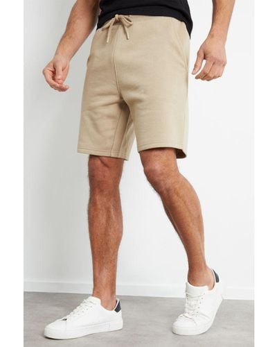 Threadbare 'Bergamot' Fleece Shorts - Natural