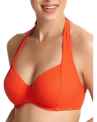 Panache Echo Halterneck Bikini Top - Orange