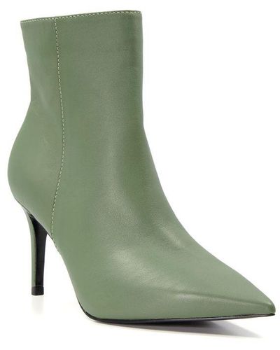 Dune Ladies Oliyah - Stiletto-heel Leather Ankle Boots Leather - Green